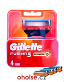 GILLETTE FUSION5 POWER žiletky pro holení pro muže *balení 4 žiletek*