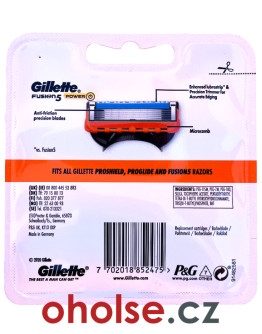GILLETTE FUSION5 POWER žiletky pro holení pro muže *balení 4 žiletek*