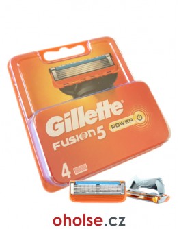 GILLETTE FUSION5 POWER žiletky pro holení pro muže *balení 4 žiletek*