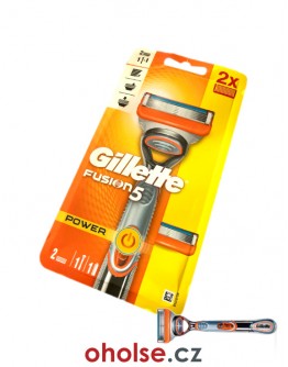 GILLETTE FUSION5 POWER moderní pánský holicí strojek, 2 žiletky a baterie
