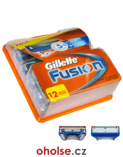 GILLETTE FUSION výměnné náhradní holicí hlavice pro muže 12 ks *SKLADEM*