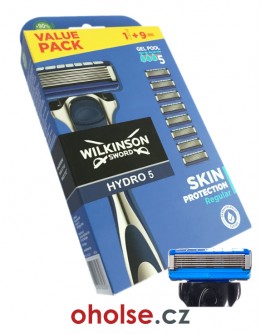 SADA HOLICÍHO STROJKU A 9 ŽILETEK WILKINSON SWORD HYDRO5