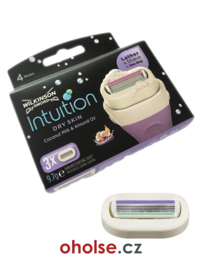 WILKINSON INTUITION DRY SKIN dámské výměnné žiletky 3 ks *nepotřebují gel*