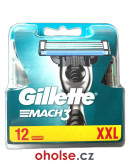 GILLETTE MACH3 žiletky pro muže ve velkém balení 12 hlavic