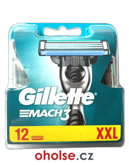 GILLETTE MACH3 žiletky pro muže ve velkém balení 12 hlavic