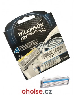 WILKINSON QUATTRO TITANIUM pánské žiletky 5 náhradních holicích hlavic