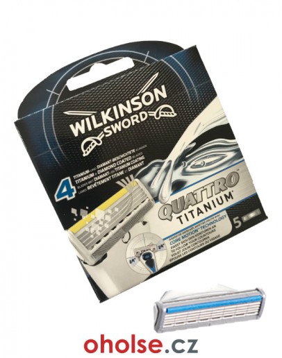 WILKINSON QUATTRO TITANIUM pánské žiletky 5 náhradních holicích hlavic