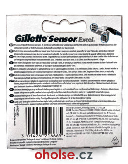 GILLETTE SENSOR EXCEL klasické náhradní holicí hlavice pro muže 10 ks GILLETTE SENSOR EXCEL klasické náhradní holicí hlavice pro muže 10 ks