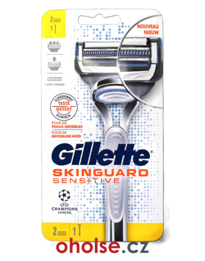 GILLETTE SKINGUARD SENSITIVE - natáčecí holicí strojek pro citlivou pleť + 2 žiletky SkinGuard Sensitive