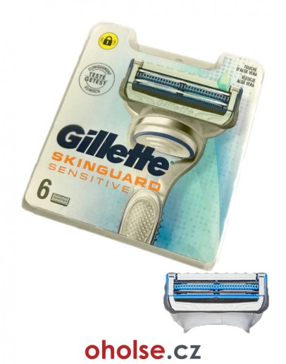 GILLETTE SKINGUARD SENSITIVE - žiletky 6 ks *speciálně pro citlivou pleť*