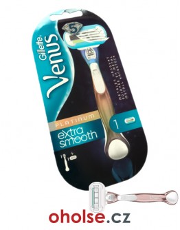 GILLETTE VENUS EXTRA SMOOTH PLATINUM pětibřitový holicí strojek pro ženy s jednou žiletkou