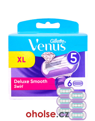 GILLETTE VENUS SWIRL náhradní dámské hlavice 6 žiletek *PĚT BŘITŮ*