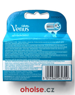 GILLETTE VENUS náhradní holicí hlavice pro ženy - 4 žiletky *nyní i ve verzi SMOOTH či SENSITIVE* GILLETTE VENUS náhradní holicí hlavice pro ženy - 4 žiletky *nyní i ve verzi SMOOTH či SENSITIVE*